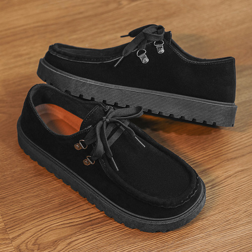 Kangaroo Shoes Men Classic Japanese Workwear Shoes Retro Casual Leather Shoes Men Laced Japanese Derby Shoes Outdoor Hiking