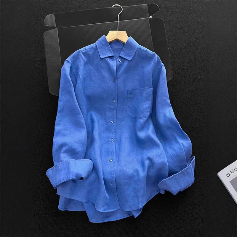 Madewhy Lyocell Cotton Blend Dark Patterned Shirt, Thin Style, Old Money Style, Drapey, Breathable, Loose Fit, Long Sleeves