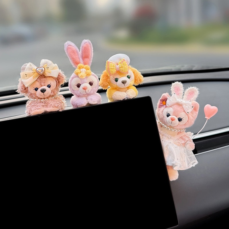 2026 new car accessories: Lina Belle car dashboard display screen, plush car interior decoration, StellaLou for girls