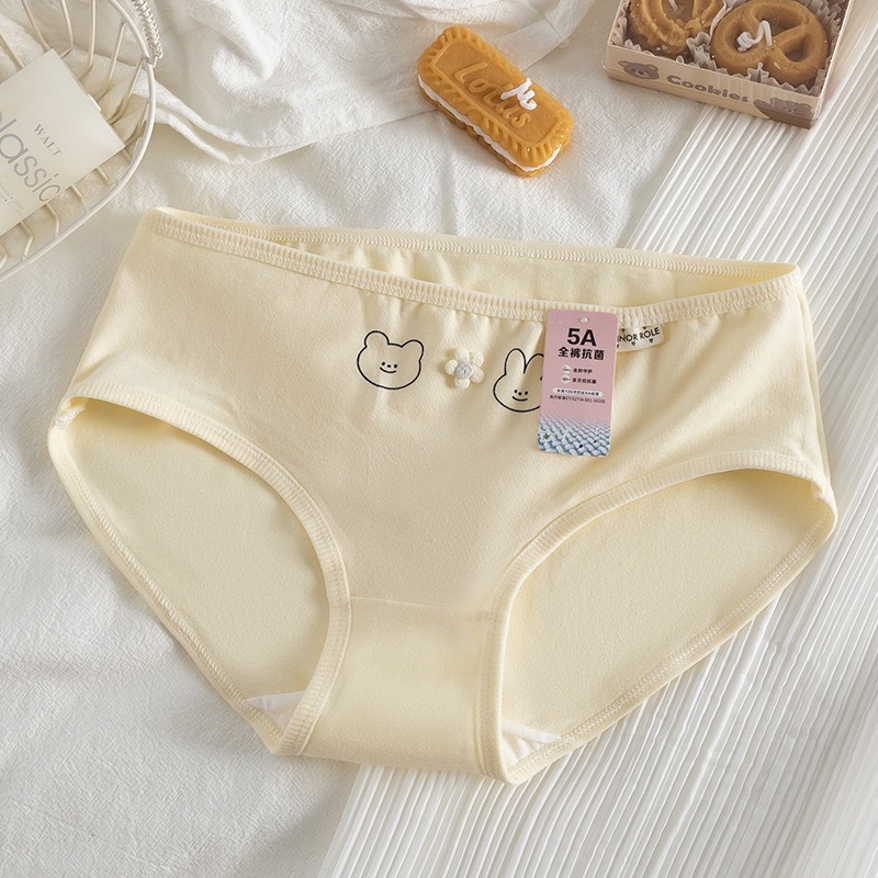 奶油卡通~5A级抗菌纯棉内裤女日系可爱少女生无痕透气内裤纯棉裆|undefined