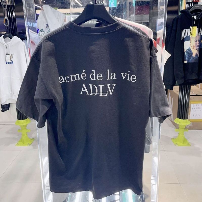 韓国ADLVカウンター春夏トレンドインクラシックレターシンプルカラーベーシックTシャツカップル半袖|undefined