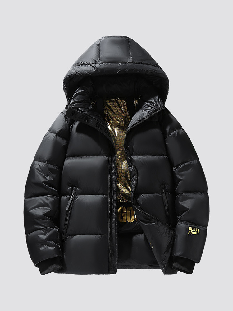 Oro negro de los hombres abajo chaqueta 2023 invierno nuevo estilo coreano moda Internet celebridad caliente superior pareja pato blanco abajo chaqueta