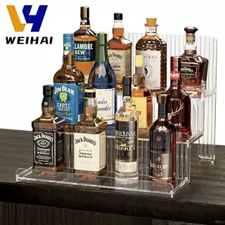 透明亚克力阶梯式展示架 盲盒手办模型香水多层收纳置物架 酒架