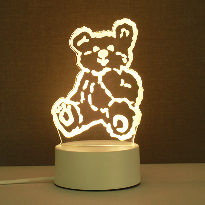 3d小夜灯卸売り来図創意プレゼント電気スタンドクロスボーダー爆金雰囲気ベッドヘッドライト定アクリル製ロゴ|undefined