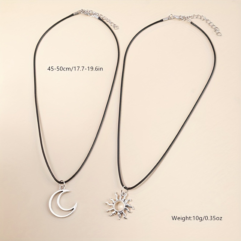 Simple Style Sun Moon Alloy Plating Couple Pendant Necklace display picture 4