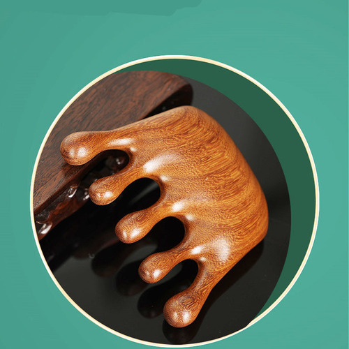 Wholesale sandalwood comb, wooden comb, massage comb, gift, tourist attraction street stall, morning market hot product, five-tooth head comb