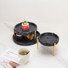 厂家直销大理石甜品托盘生日婚庆派对桌面蛋糕点心盘单层置物托盘