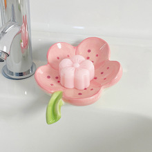 陶瓷肥皂盒香皂碟沥水创意花瓣肥罩架家用高档置物架花朵香罩盒子