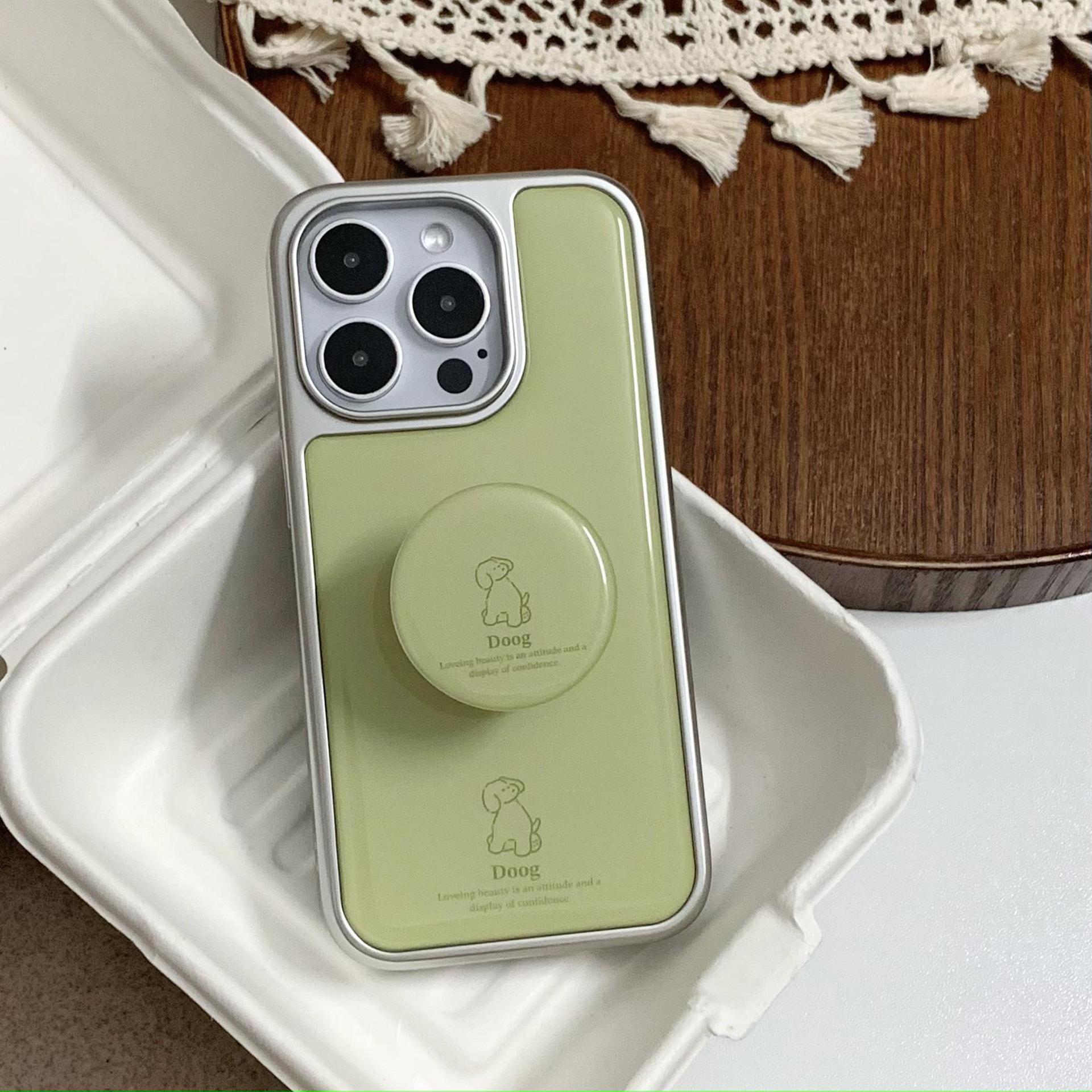 Simple epoxi línea cachorro adecuado iphone15 soporte 16ProMax funda para teléfono 13 Apple 14 nuevo 16