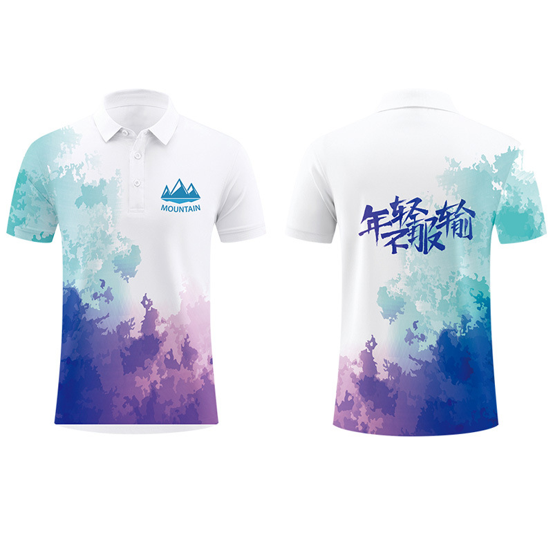 Nueva Camiseta Polo de Exportación de Secado Rápido, Manga Corta, Personalizada, Estilo Europeo y Americano, para Hombre, con Estampado Digital por Sublimación, Cuello de Solapa, Tela de Seda Helada, Ropa de Trabajo