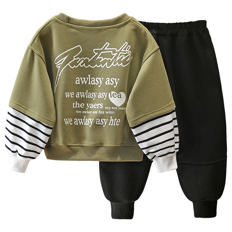 7836 traje de suéter para niños, chico de estilo occidental, moda de primavera y otoño, uso fresco, nuevo traje de dos piezas coreano de primavera 2025