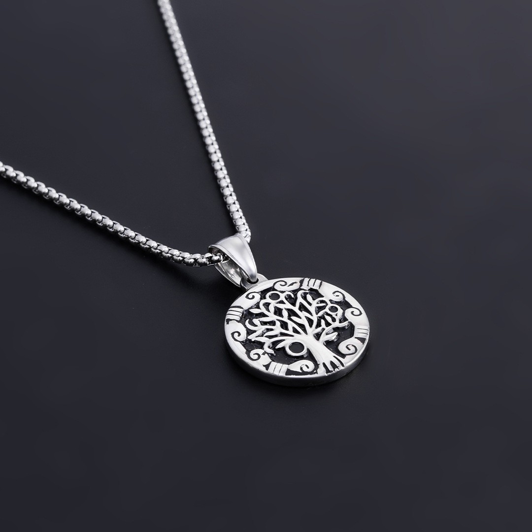 Tree of Life Stainless Necklace New Personalized Titanium Steel Pendant Set_voghion.com