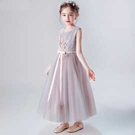 女童连衣裙高端新款夏季儿童生日走秀公主裙蓬蓬纱花童钢琴演出服