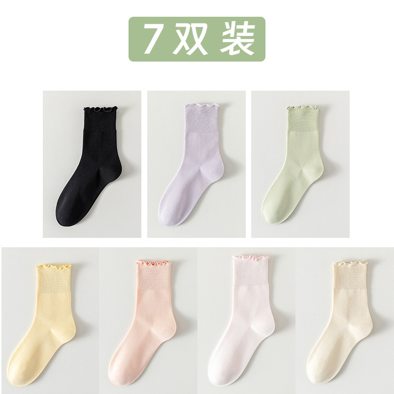 Calcetines de algodón de color sólido para mujeres verano en una máquina sin costuras de hueso envasado independiente calcetines de mujer al por mayor