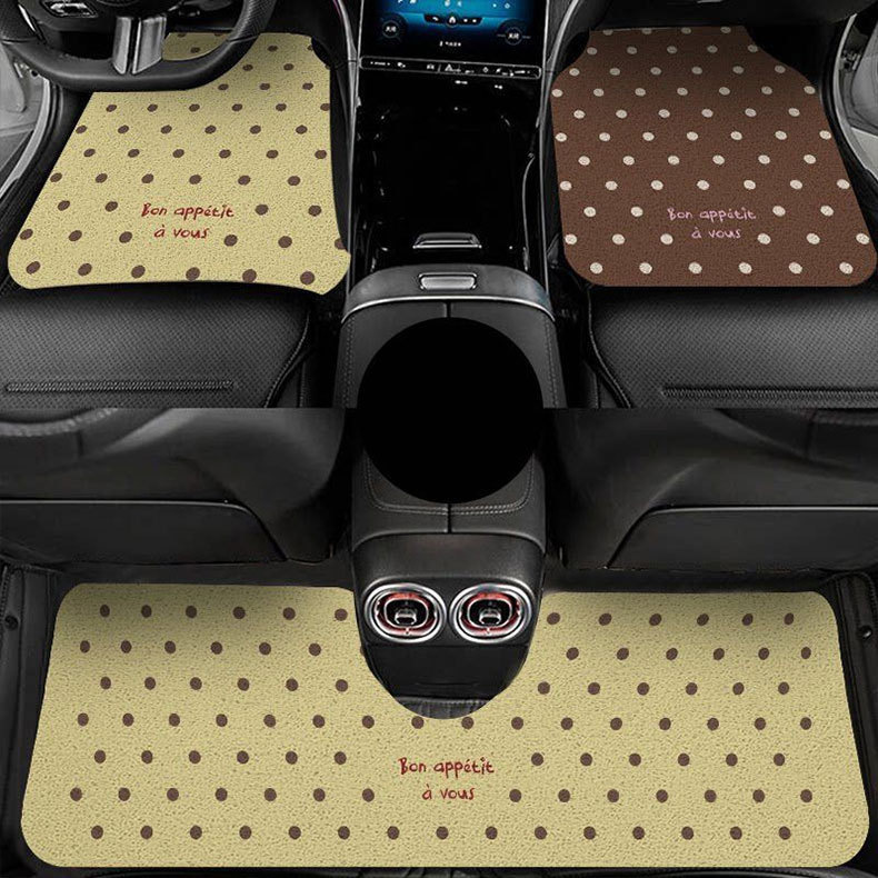 Simple polka dot pattern car floor mats, car interior decorative mats, can be customized according to your design