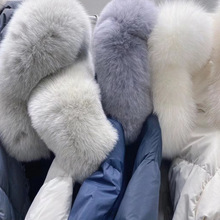 平湖羽绒服大毛领狐狸毛冬季白鸭绒保暖外套高端品牌折扣女装尾货