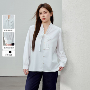 [intellectual gentle temperament led commuter shirt] delicate show plus size women's fat mm2025 spring new