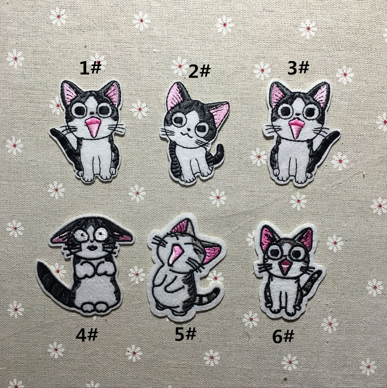 可爱卡通小猫组合 儿童补丁鞋帽装饰DIY电脑刺绣贴花
