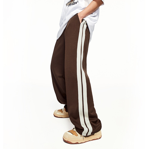 Jie Zhan Men's|American Sport Retro Striped 2025 Autumn New Brand Casual Pants Men's Long Wide Leg Pants