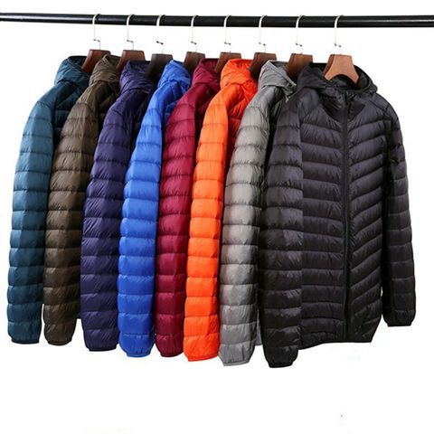 Otoño e invierno Chaqueta ligera acolchada de algodón con cuello alto para hombre con capucha corta más tamaño chaqueta delgada ligera ultrafina para jóvenes y de mediana edad