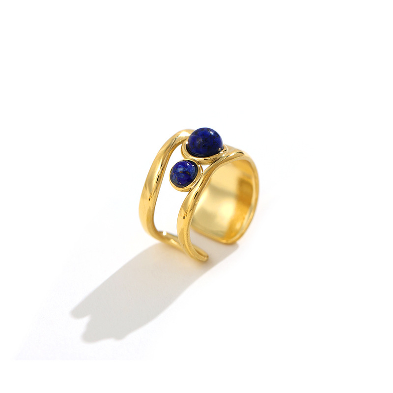 1 Piece Quantity Holiday, Daily Occasion 304 Stainless Steel Material PVD Coated Real Gold Plated Heart Shape 304 Stainless Steel Vacation Classic Style Waterproof Non Tarnish Open Rings