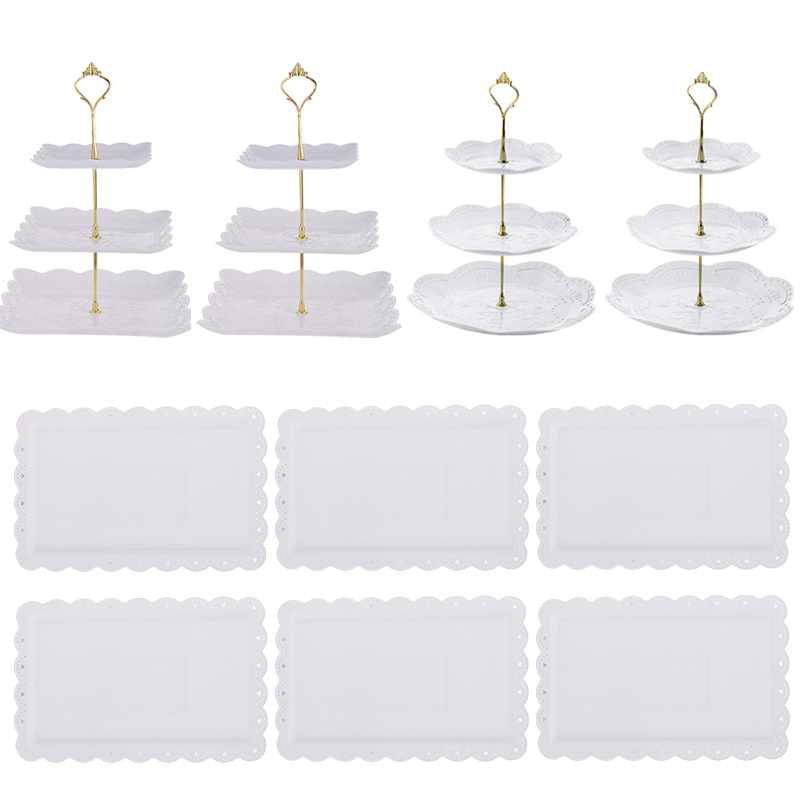 Estilo nórdico soporte de postre multi-capa soporte de la torta de la sala de estar mesa de café merienda plato Plato de frutas combinación merienda Candy soporte de exhibición