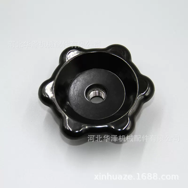 鑫华泽工厂直销M12*85胶木通孔把手 不锈钢螺母星形把手 穿孔手轮