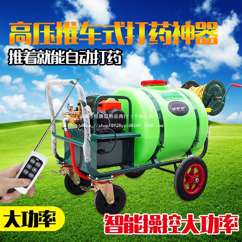 Trolley-Type Battery Hand-Pushed Sprayer 160 Liters Electric Diesel High-Pressure Agricultural Gasoline Remote Control Disinfection Sprayer