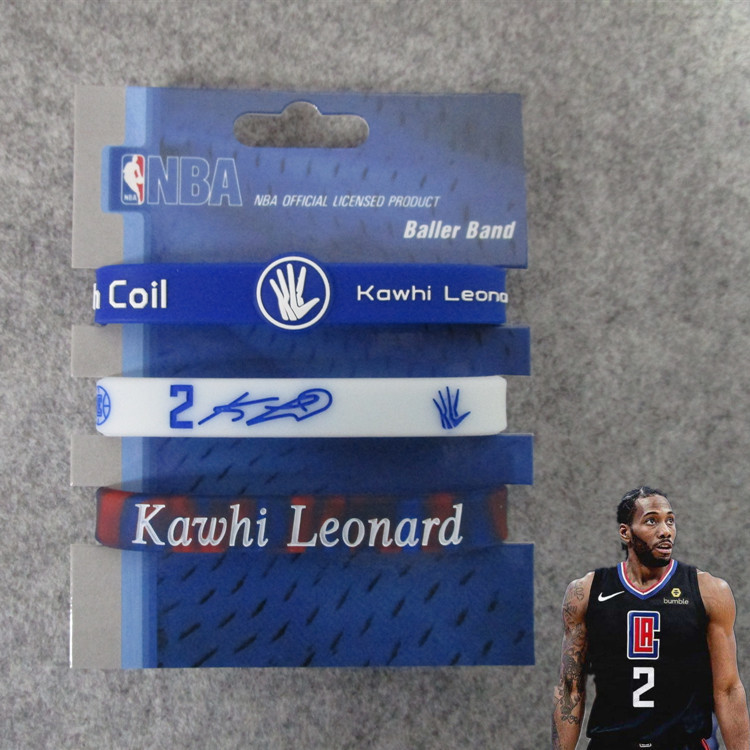 Estrella de baloncesto Kobe James Owen Currillos firma ajustable pulsera mixta blanca de tres piezas para fanáticos