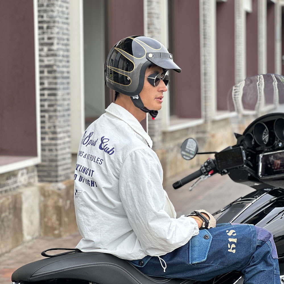 Cross-Border Exclusive 500Tx Helmet Half Helmet Retro Helmet Fiberglass Motorcycle Helmet 3/4 Helmet Dropshipping