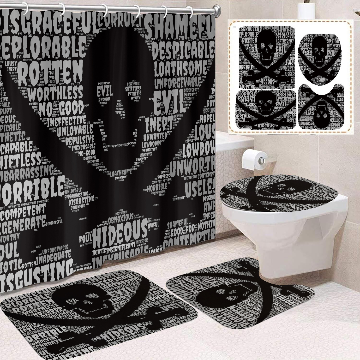 Waterproof curtain, cloth, set, Amazon, halloween