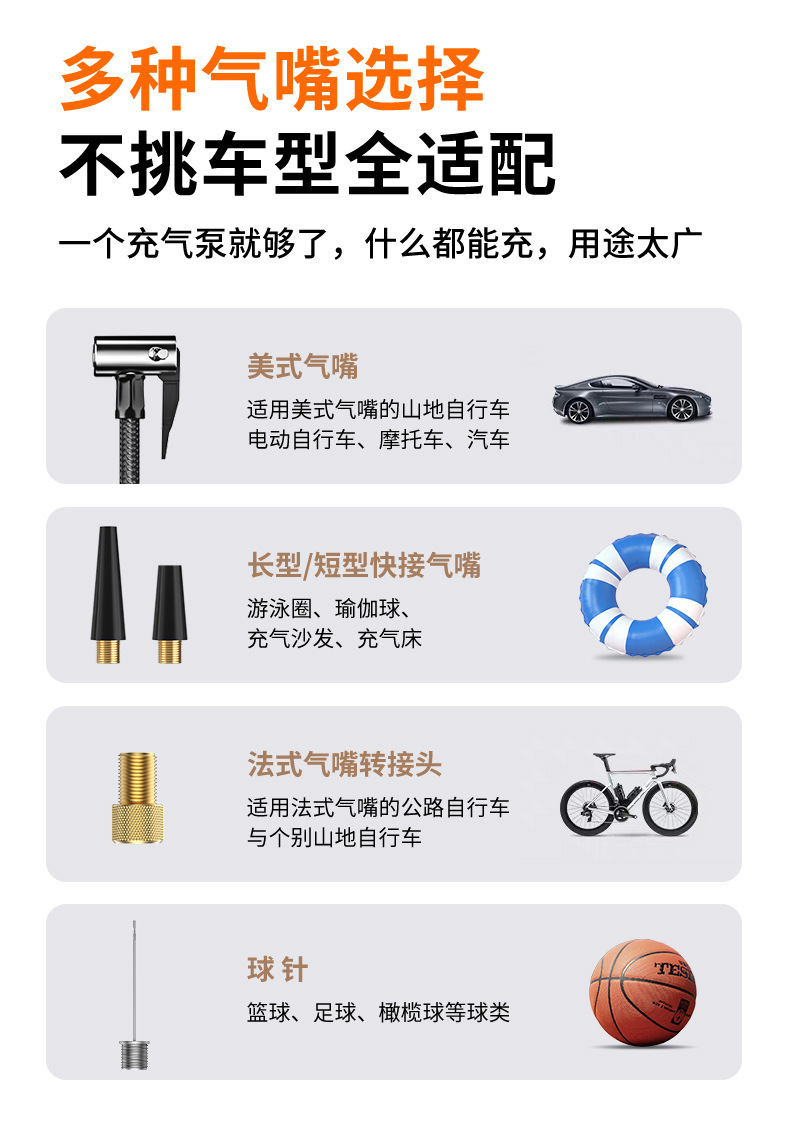 Car-mounted air pump and emergency power supply all-in-one device with power bank, portable tire inflator, and battery jump starter