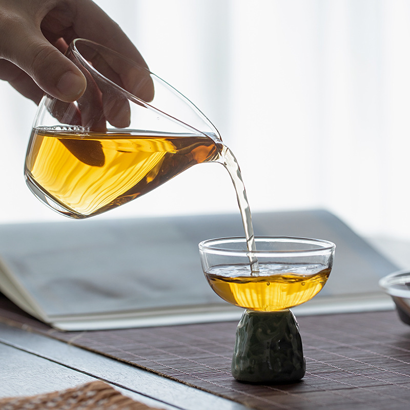 Vidrio de borosilicato resistente al calor taza de feria hogar creativo dispensador de té japonés Kung Fu juego de té mar taza de té