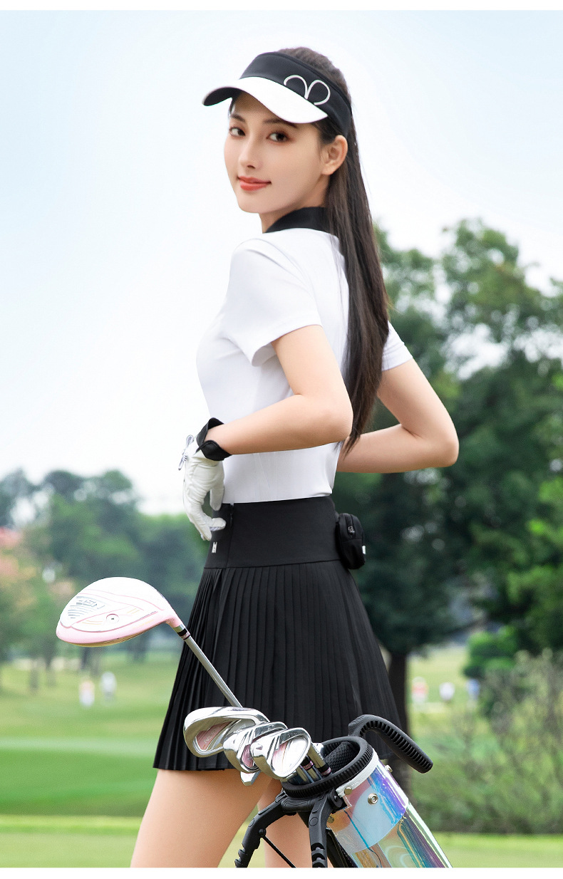 Áo polo nữ tay ngắn thun co giãn eo thon gọn — POLO màu trắng [nhẹ và đàn hồi cao/kết cấu có nếp nhăn/eo thon gọn] YF785, POLO màu đen [nhẹ và đàn hồi cao/kết cấu vân mịn/eo thon gọn] YF785, Sakura Phấn hoa POLO [Nhẹ và đàn hồi cao/kết cấu mịn/eo thon gọn] YF785 chi tiết 7