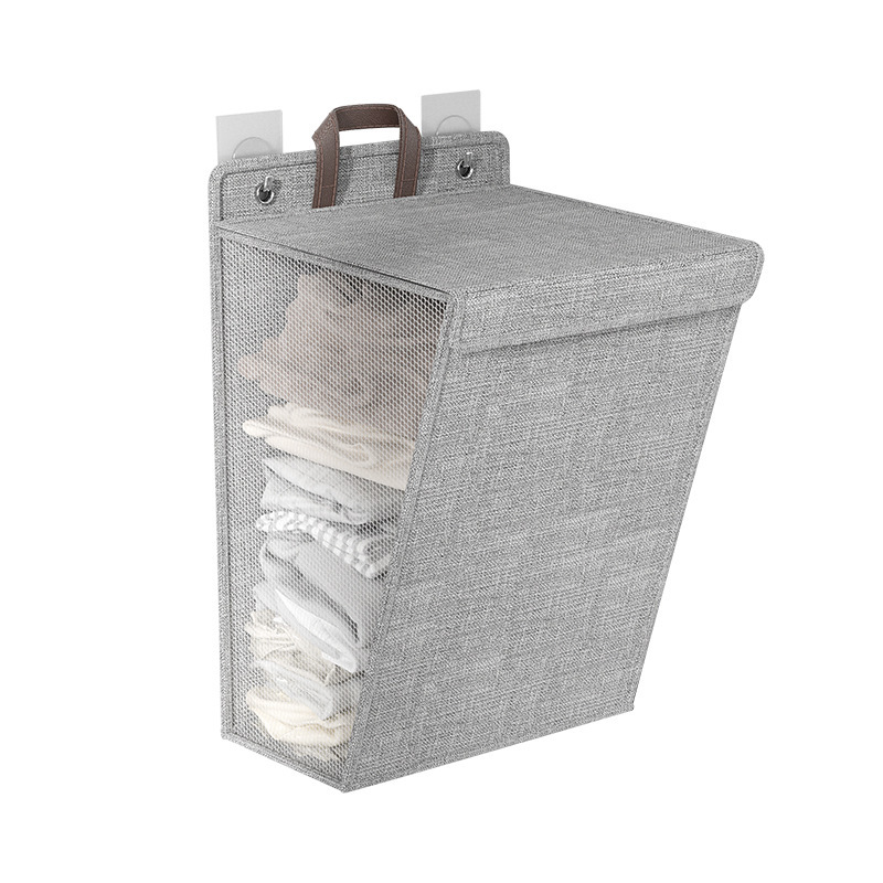 Cesta de ropa sucia plegable para dormitorio doméstico dormitorio multifuncional para organizar y almacenar puerta colgante detrás de la pared cesta de almacenamiento