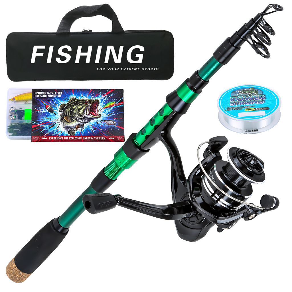 Carbon fiber short fishing rod, telescopic fishing rod, sea fishing rod, lure fishing rod, complete set, cross-border Amazon set, new outdoor fishing rod