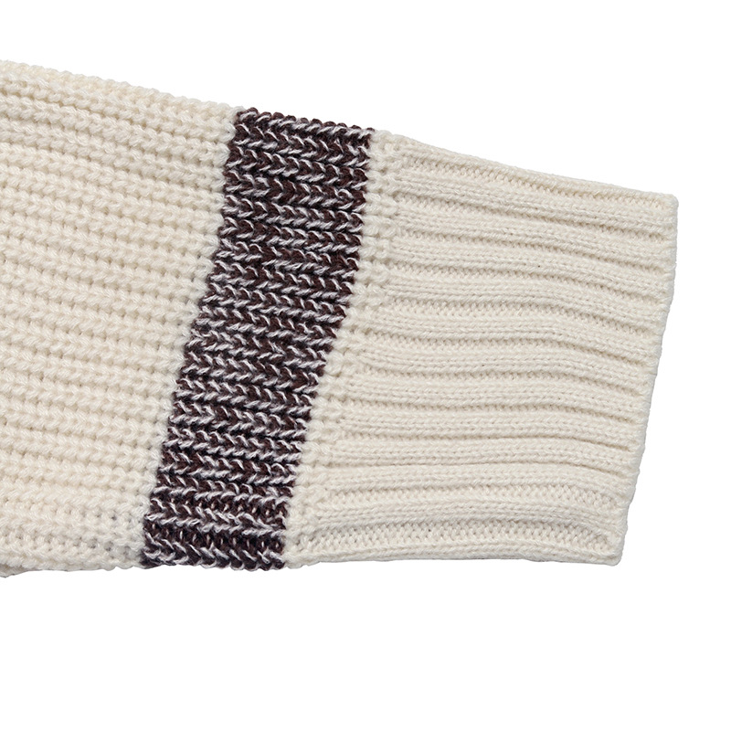 Gestreifter Damenpullover mit V-Ausschnitt – Oversized-Pullover im lässigen Stil für Herbst und Winter_voghion.com