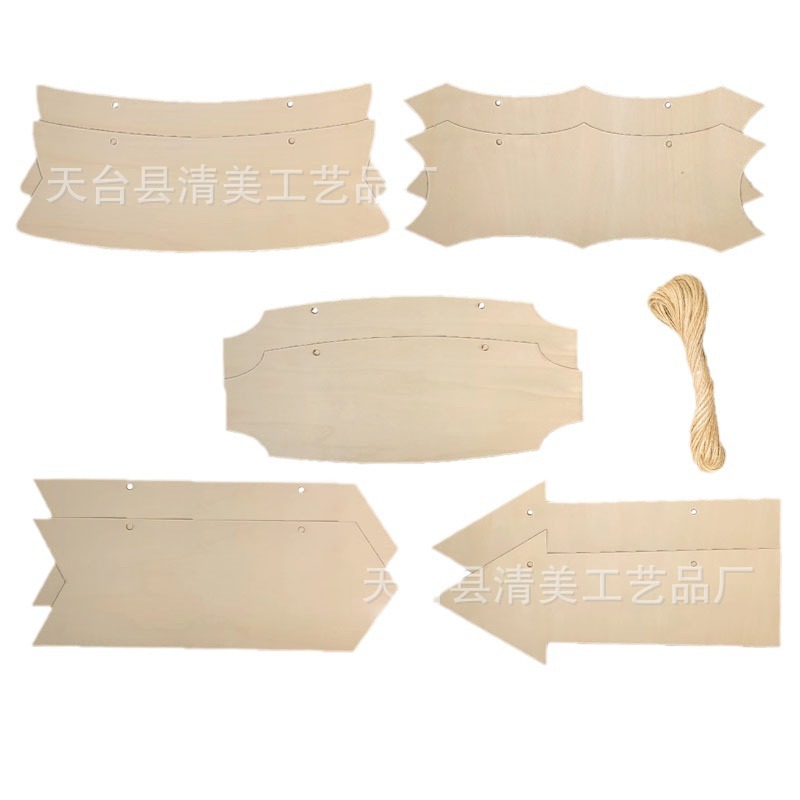 5 modelos inacabados colgando letrero de madera colgante en blanco placa decorativa caffee Flecha apuntando tarjeta con cordón