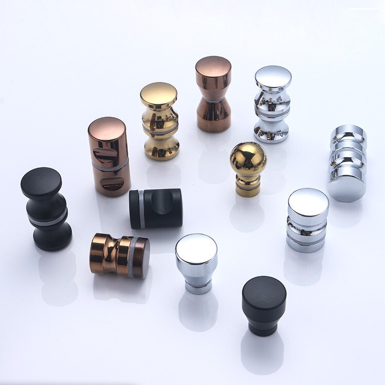 Shower room glass door handle kitchen sliding door sliding door display cabinet round single hole black bathroom door small handle Shower room glass door handle kitchen sliding door sliding door display cabinet round single hole black bathroom door small handle