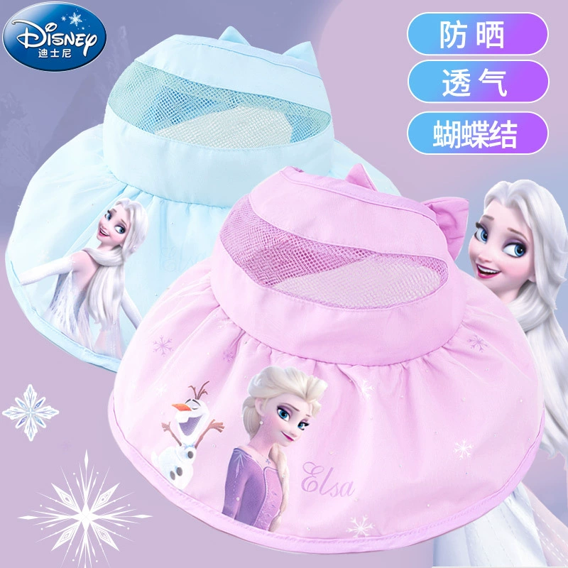 Disney, летняя детская шапочка с солнечными элементами, детская солнцезащитная шляпа для принцессы
