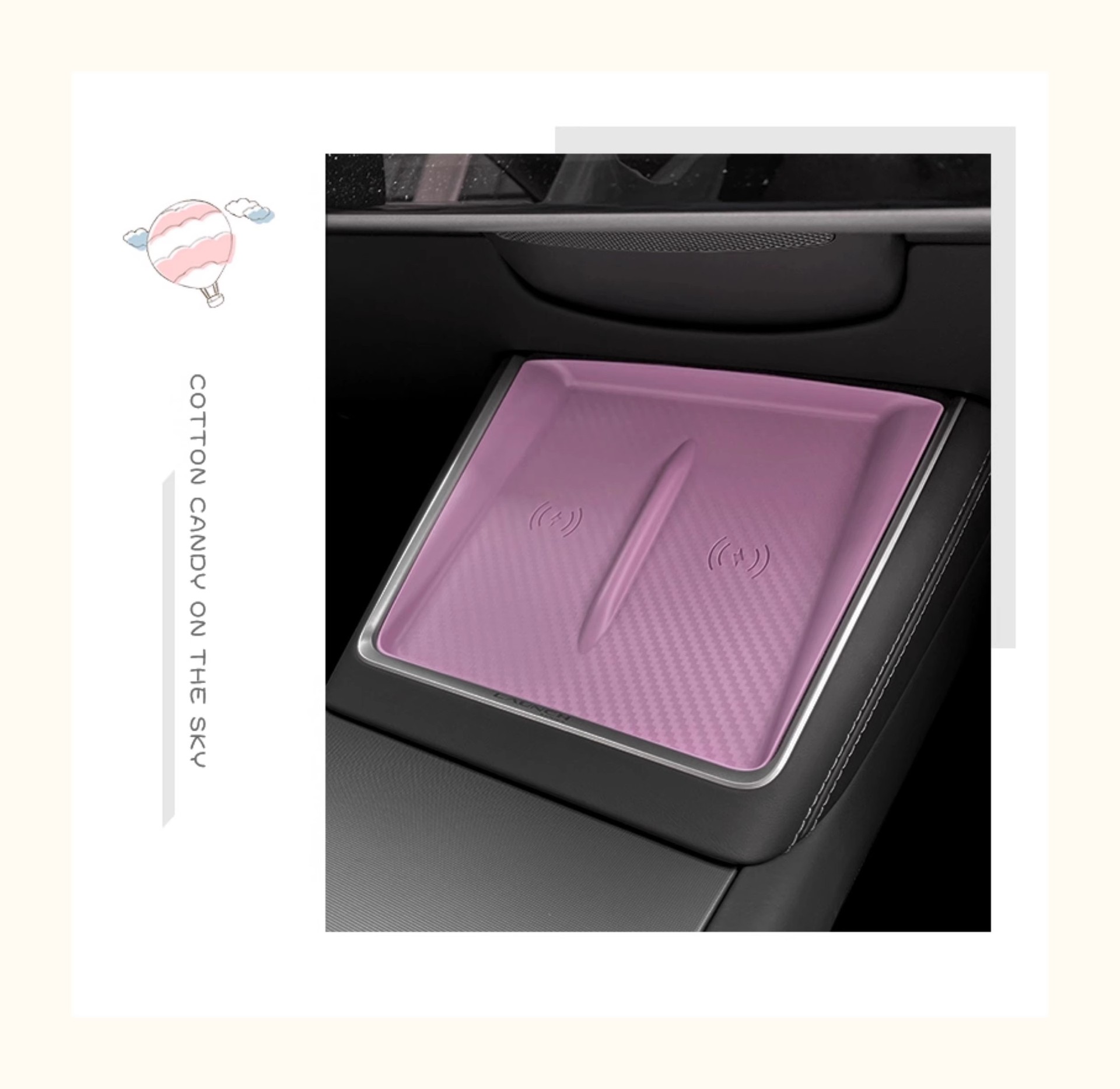 Suitable for the Updated Version of Model 3/Y Wireless Charging Silicone Pad, Tesla Anti-Slip Central Control Accessories Wireless Charging Pad Batch