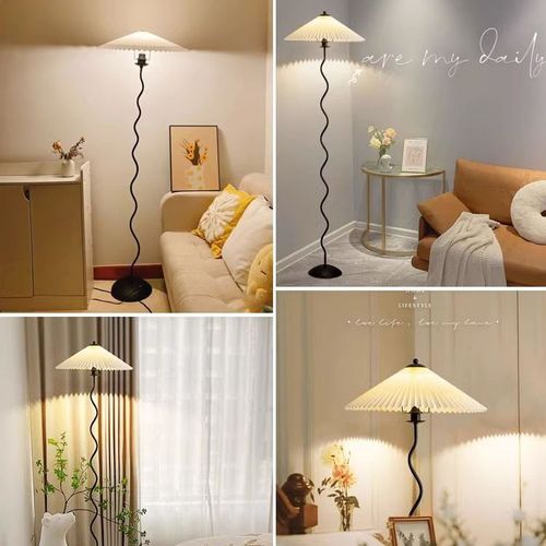 Ins style internet celebrity pleated floor lamp modern minimalist living room bedroom bedside sofa edge curve art atmosphere lamp