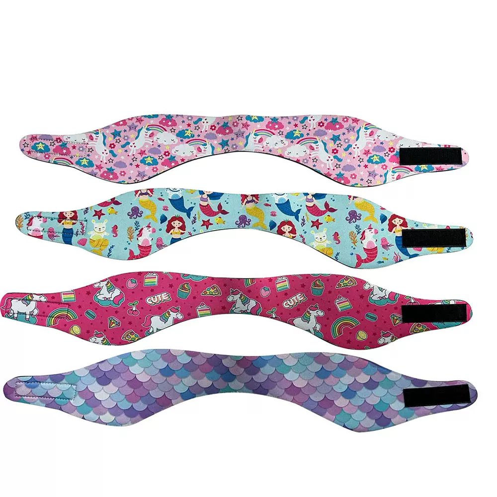 跨境氯丁橡胶花运动头巾带可调节儿童成人洗澡防水护耳罩游泳头带