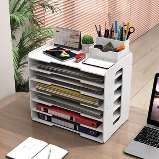 File Rack Multi-Layer Storage Rack Desktop File Storage Rack A4 Data Rack Folder Storage File Rack Multi-Layer