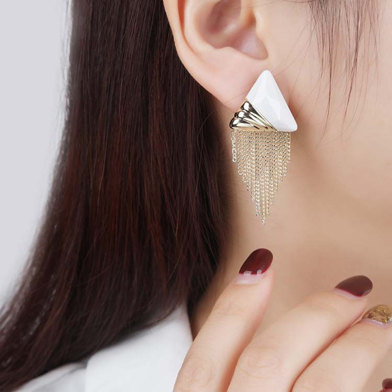 Fashion Triangle Alloy Plating Women's Ear Studs 1 Pair display picture 1