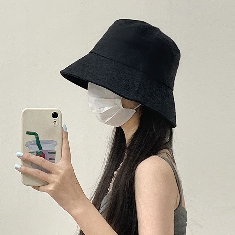 8cm deepened brim - 55% cotton - black