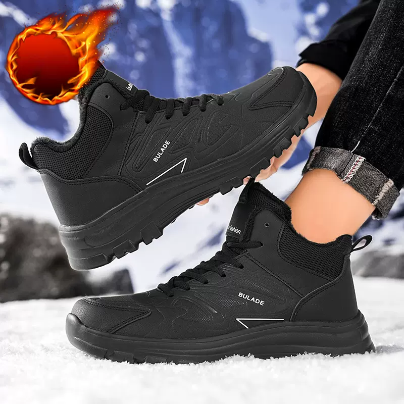 外贸户外旅游登山鞋防滑耐磨保暖鞋男大码46雪地靴加绒棉鞋爸爸鞋