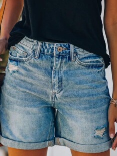 N 72329 Street Cuffed Denim Shorts ���^ţ�ж�ѝ �羳�W����