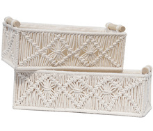北歐棉繩編織收納筐波西米亞風格置物盒桌面收納盒