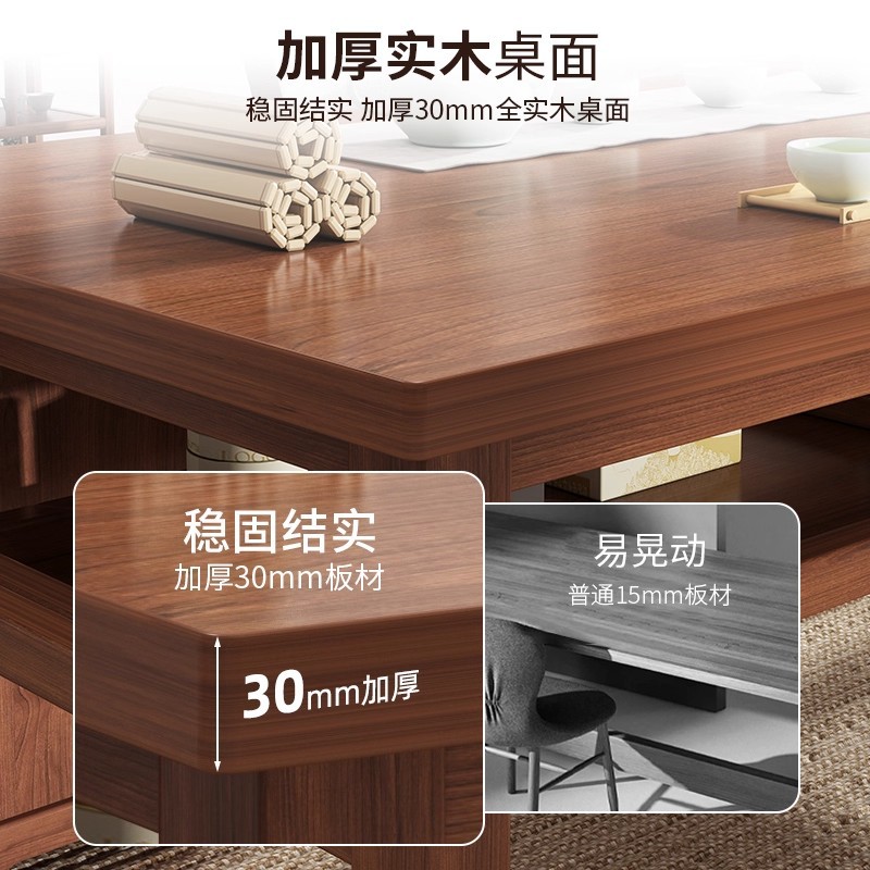 Mesa y silla de té de madera sólida combinación de mesa de té de estilo chino simple sala de estar mesa de té doméstica mesa de té balcón mesa de té